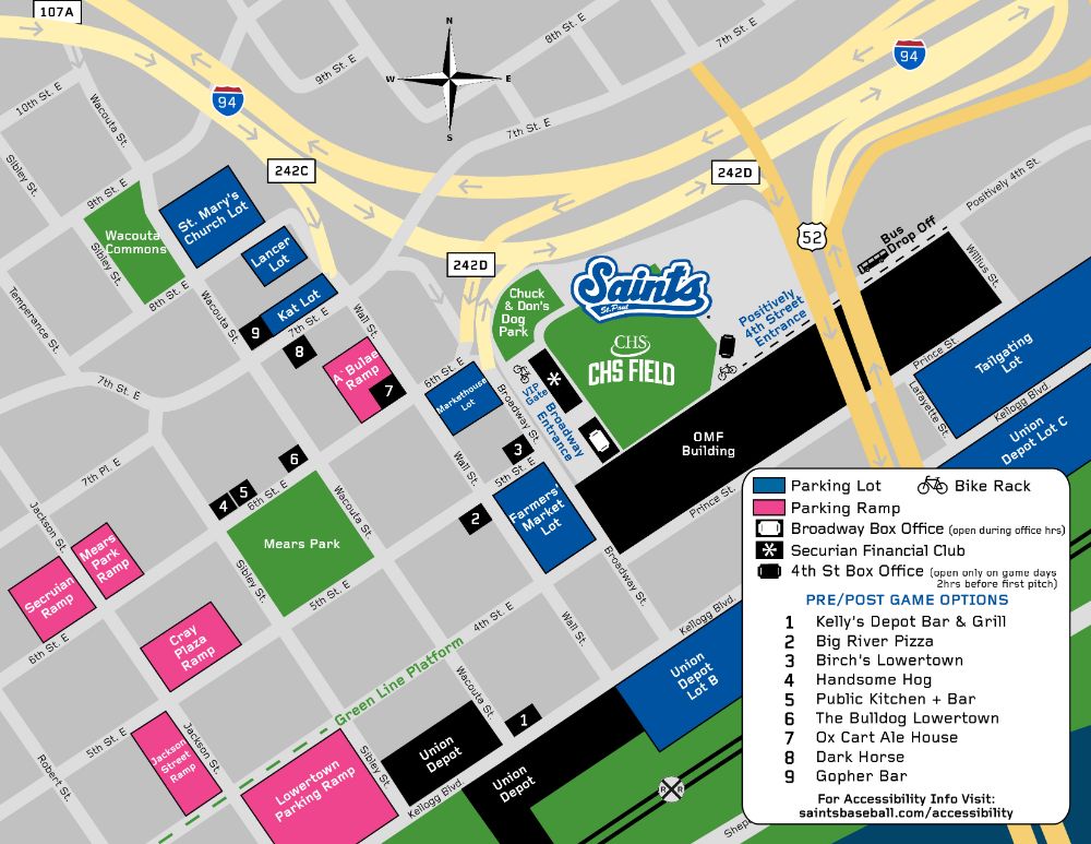 Truist Field Parking Map